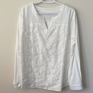 White Floral lace Women's Top